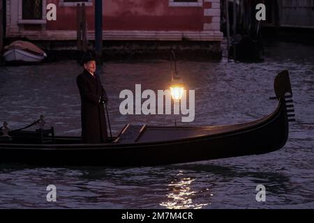 Actor and director kenneth Branagh during the filming of 'Haunting in Venice.' Venice, Italy, January 9, 2023. Stock Photo