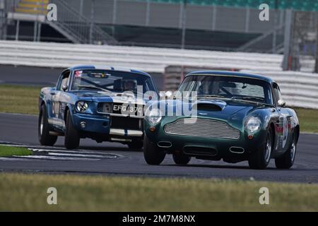 Nikolaus Ditting, Aston Martin  DB4GT, Larry Tucker, Paul Kennelly, Ford Shelby Mustang GT350, Masters Historic Racing, International Trophy for Class Stock Photo