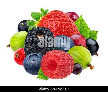 Berry isolated on white background with clipping path, top view Stock Photo