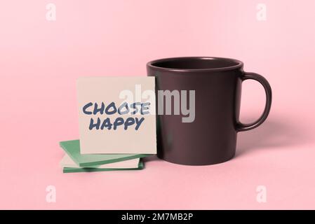 Text caption presenting Choose Happy, Word Written on ability to create real and lasting happiness for yourself Stock Photo