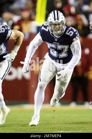 Washington Commanders linebacker David Mayo (51) runs after the ball during  an NFL pre-season football game against the Cleveland Browns, Friday, Aug.  11, 2023, in Cleveland. (AP Photo/Kirk Irwin Stock Photo - Alamy