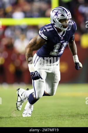 January 8, 2023 : Washington Commanders linebacker Khaleke Hudson (47)  applies pressure to Dallas Cowboys quarterback Dak Prescott (4) during the  game between the Dallas Cowboys and the Washington Commanders in Landover