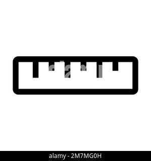 School ruler icon line isolated on white background. Black flat thin icon on modern outline style. Linear symbol and editable stroke. Simple and pixel Stock Vector