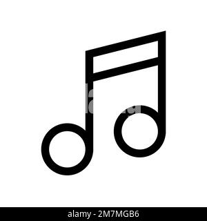 Music note icon line isolated on white background. Black flat thin icon on modern outline style. Linear symbol and editable stroke. Simple and pixel p Stock Vector