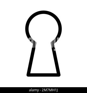 Key hole icon line isolated on white background. Black flat thin icon on modern outline style. Linear symbol and editable stroke. Simple and pixel per Stock Vector