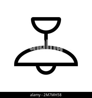 Chandelier icon line isolated on white background. Black flat thin icon on modern outline style. Linear symbol and editable stroke. Simple and pixel p Stock Vector