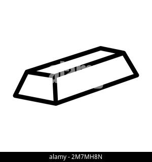 Ingot line icon isolated on white background. Black flat thin icon on modern outline style. Linear symbol and editable stroke. Simple and pixel perfec Stock Vector