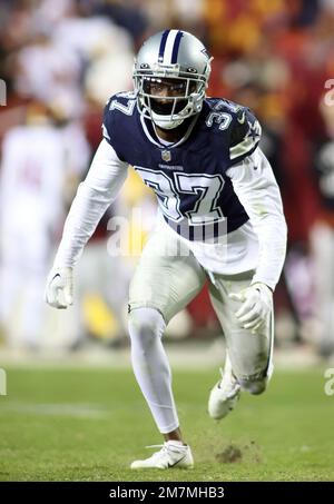 Dallas Cowboys cornerback Trayvon Mullen (37) runs during an NFL football  game against the Washington Commanders, Sunday, January 8, 2023 in  Landover. (AP Photo/Daniel Kucin Jr Stock Photo - Alamy