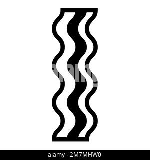 Bacon line icon isolated on white background. Black flat thin icon on modern outline style. Linear symbol and editable stroke. Simple and pixel perfec Stock Vector