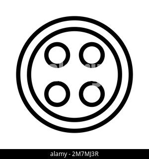 Button for clothes icon line isolated on white background. Black flat thin icon on modern outline style. Linear symbol and editable stroke. Simple and Stock Vector