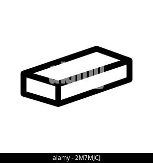 Brick icon line isolated on white background. Black flat thin icon on modern outline style. Linear symbol and editable stroke. Simple and pixel perfec Stock Vector