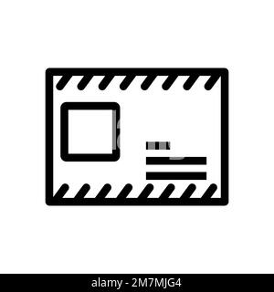 Air mail icon line isolated on white background. Black flat thin icon on modern outline style. Linear symbol and editable stroke. Simple and pixel per Stock Vector