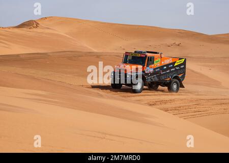 501 MACIK Martin (cze), TOMASEK Frantisek (cze), SVANDA David (cze), MM Technology, Iveco, Trucks, FIA W2RC, action during the Stage 9 of the Dakar 2023 between Riyadh and Haradh, on January 10th, 2023 in Haradh, Saudi Arabia - Photo Florent Gooden / DPPI Stock Photo