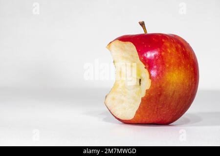 Red apple with bite Stock Photo