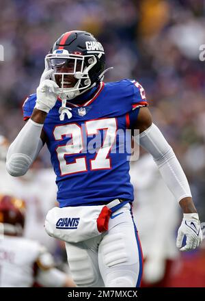 New York Giants cornerback Jason Pinnock (27) defends against the Chicago  Bears during an NFL football game Sunday, Oct. 2, 2022, in East Rutherford,  N.J. (AP Photo/Adam Hunger Stock Photo - Alamy