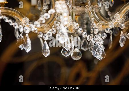 Light, crystal chandelier, decor, detail, chandelier Stock Photo
