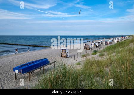 Beach chairs, sandy beach, Baltic Sea spa Graal-Müritz, Mecklenburg-Western Pomerania, Germany Stock Photo