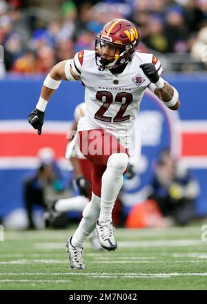 Washington Commanders safety Darrick Forrest (22) runs during an NFL  football game against the Tennessee Titans, Sunday, October 9, 2022 in  Landover. (AP Photo/Daniel Kucin Jr Stock Photo - Alamy