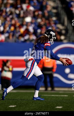 New York Giants kicker punter Jamie Gillan (17) in action against the New  York Jets during an NFL pre-season football game, Sunday, Aug. 27, 2022, in  East Rutherford, N.J.. (AP Photo/Rich Schultz