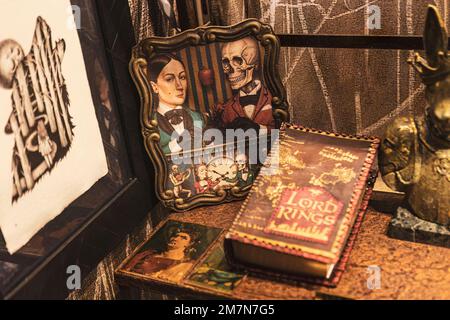 Venice, Italy 6 January 2023: Horror old books detail Stock Photo