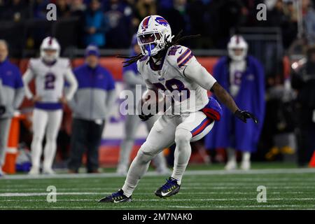 Buffalo Bills running back James Cook plays against the New England  Patriots during the first half of an NFL football game, Thursday, Dec. 1,  2022, in Foxborough, Mass. (AP Photo/Michael Dwyer Stock