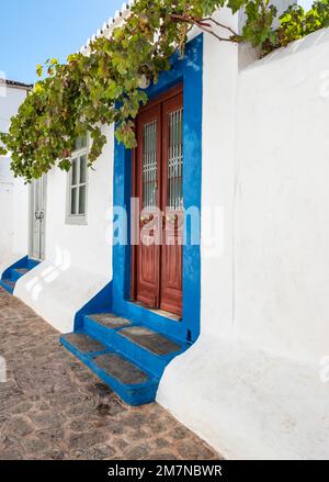 Door in Hydra town, Greece. Stock Photo