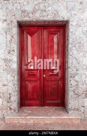 Old door in Hydra town, Greece. Stock Photo