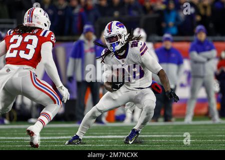 Buffalo Bills running back James Cook plays against the New England  Patriots during the first half of an NFL football game, Thursday, Dec. 1,  2022, in Foxborough, Mass. (AP Photo/Michael Dwyer Stock