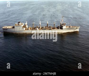 A starboard beam view of the replenishment oiler USS MILWAUKEE (AOR-2 ...