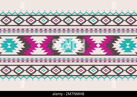 Geometric ethnic pattern seamless. Style ethnic American Aztec seamless colorful textile. Design for background,wallpaper,fabric,carpet,ornaments, Stock Vector