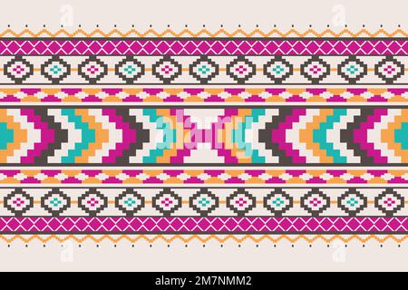 Geometric ethnic pattern seamless. Style ethnic American Aztec seamless colorful textile. Design for background,wallpaper,fabric,carpet,ornaments, Stock Vector