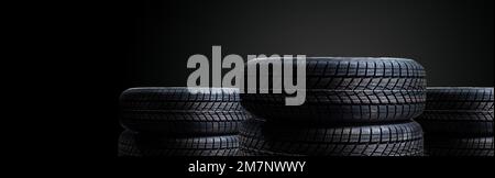 Car winter tire on colored Stock Photo