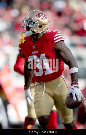 San Francisco 49ers' Tashaun Gipson Sr. takes part during the NFL team's  football training camp in Santa Clara, Calif., Wednesday, July 26, 2023.  (AP Photo/Jeff Chiu Stock Photo - Alamy