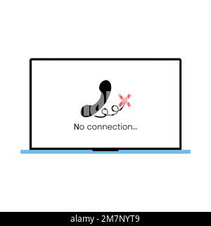 No signal or lost connection. Video call program window Stock Vector