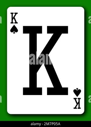 A King of Spades playing card with clipping path 3d illustration Stock Photo