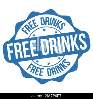 Free drinks grunge rubber stamp on white background, vector illustration Stock Vector