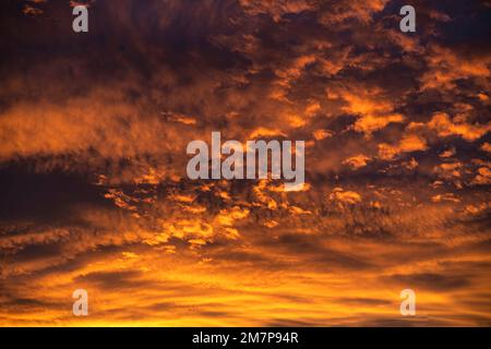 Texture of sunset with clouds on a red sky Stock Photo