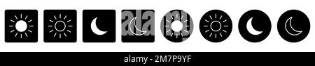 Light and dark mode buttons. Design can use for web and mobile app. Stock Vector