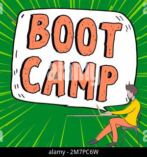 Inspiration showing sign Boot Camp. Internet Concept Military