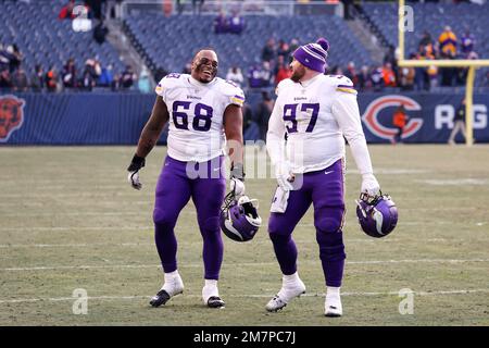 Minnesota Vikings fullback C.J. Ham (30) walks off the field after an NFL  football game against the Chicago Bears, Sunday, Jan. 8, 2023, in Chicago.  (AP Photo/Kamil Krzaczynski Stock Photo - Alamy