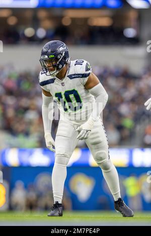 Seattle Seahawks linebacker Uchenna Nwosu lines up on defense during an NFL  football game against the New Orleans Saints in New Orleans, Saturday, Oct.  8, 2022. (AP Photo/Derick Hingle Stock Photo - Alamy