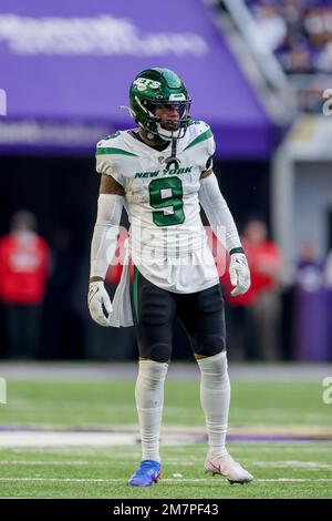 New York Jets linebacker Kwon Alexander (9) during the second half of an  NFL football game, Sunday, Oct. 23, 2022, in Denver. (AP Photo/David  Zalubowski Stock Photo - Alamy