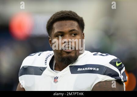 Seattle Seahawks guard Gabe Jackson (66) leaves the field at