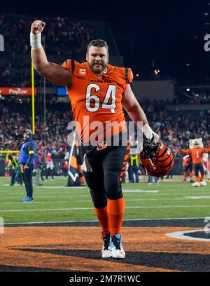 Cincinnati Bengals center Ted Karras (64) looks to make a block during an  NFL football game against the Cleveland Browns, Monday, Oct. 31, 2022, in  Cleveland. (AP Photo/Kirk Irwin Stock Photo - Alamy