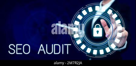 Writing displaying text Seo Audit. Concept meaning Search Engine Optimization validating and verifying process Stock Photo