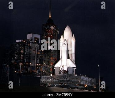 The Space Shuttle Columbia STS-1 prepared for launch from PAD 39A at ...