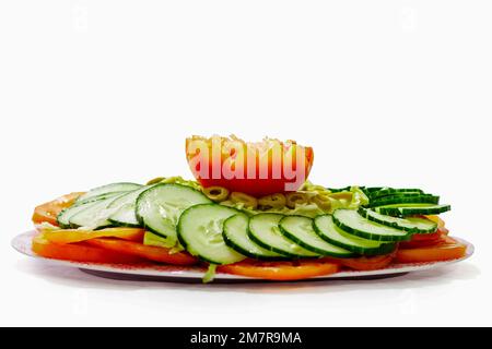 mixed salad of tomato, cucumber and cabbage Stock Photo