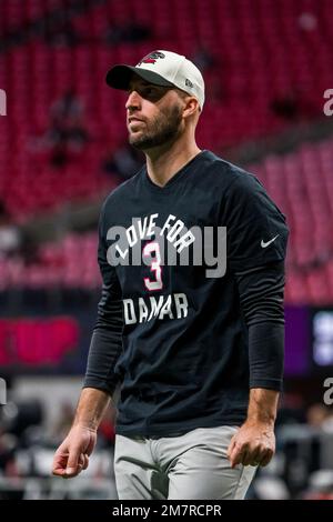 Tampa Bay Buccaneers wide receivers coach Kevin Garver wears a Love for  Damar shirt in honor of injured Buffalo Bills player Damar Hamlin before  an NFL football game against the Atlanta Falcons