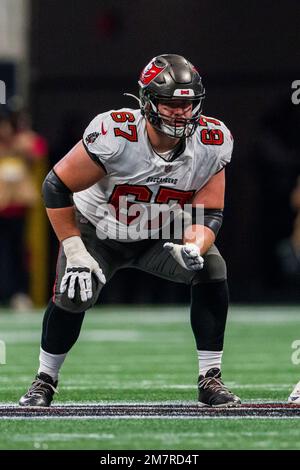 Tampa Bay Buccaneers guard Luke Goedeke (67) walks off the field during a  NFL football game against the Kansas City Chiefs, Sunday, Oct. 2, 2022 in  Tampa, Fla. (AP Photo/Alex Menendez Stock