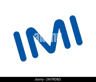 IMI plc, rotated logo, white background Stock Photo